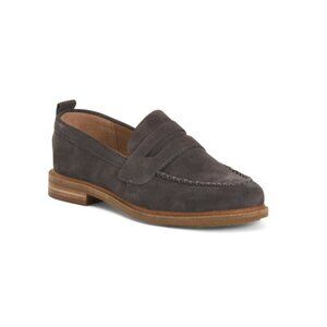 KELSI DAGGER Graphite Suede Lens Penny Loafers